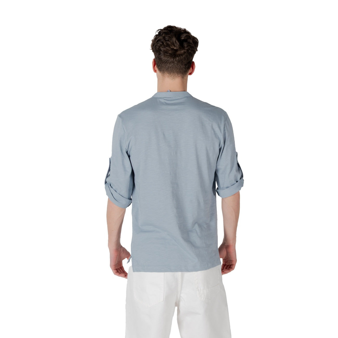2417683 Antony Morato T-Shirt Azzurra Colletto Coreana Uomo