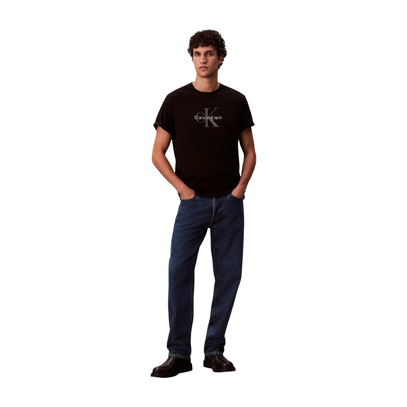 2416113 Calvin Klein Jeans T-Shirt Nera Stampa Uomo