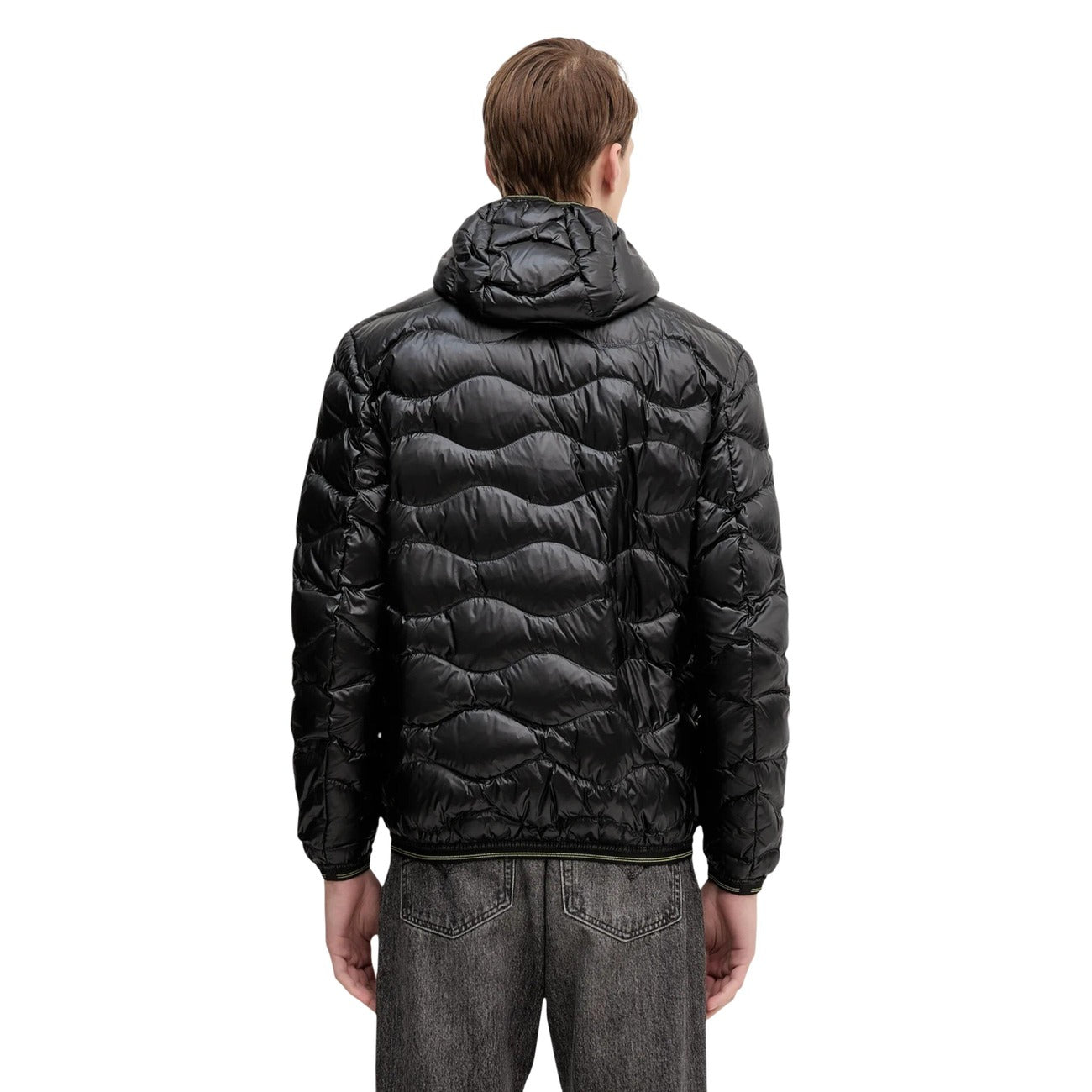 2451989 Blauer Giubbotto Nero Cappuccio Uomo