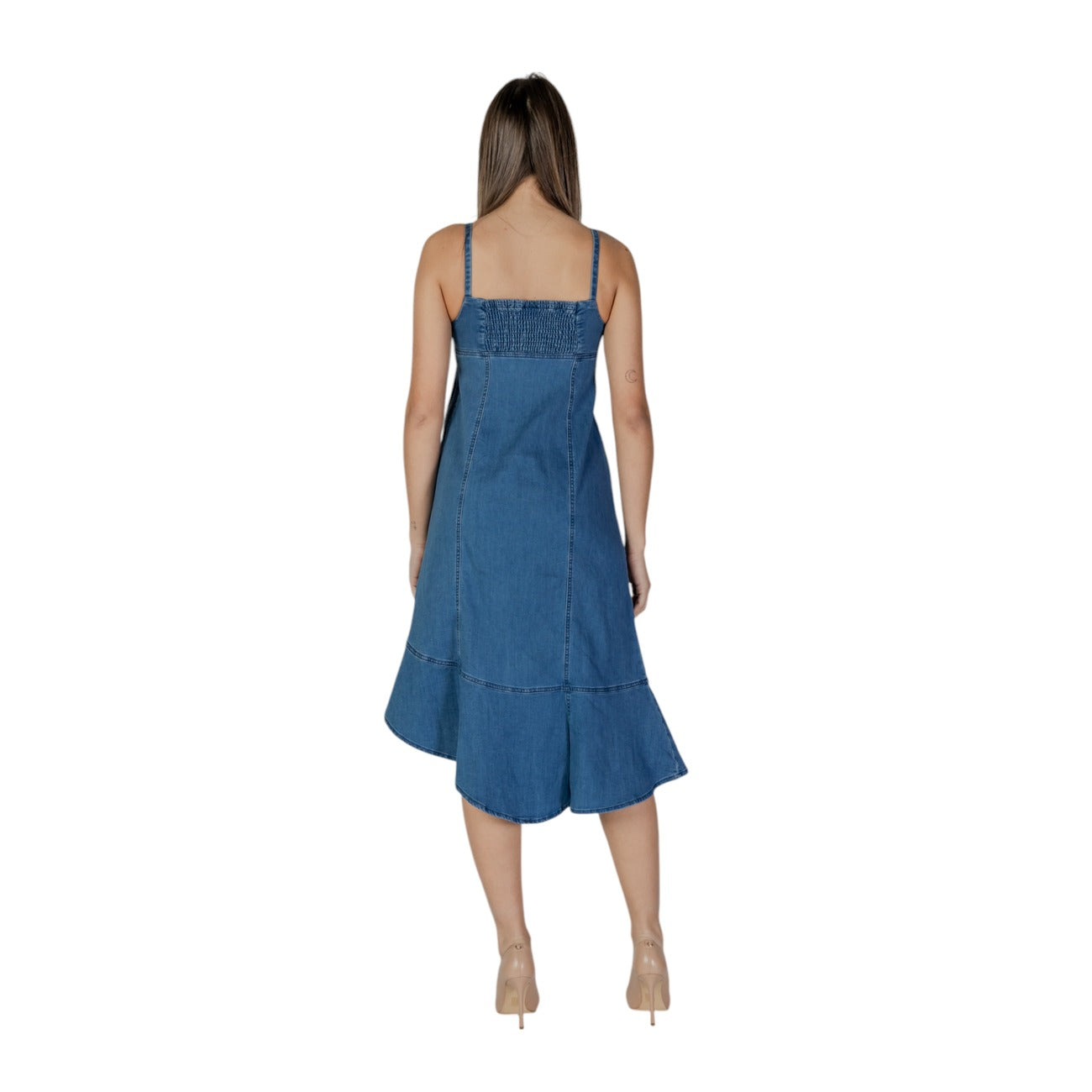 483180 Desigual Abito Blu Donna Cotone Spalline Scollo V Primavera/Estate