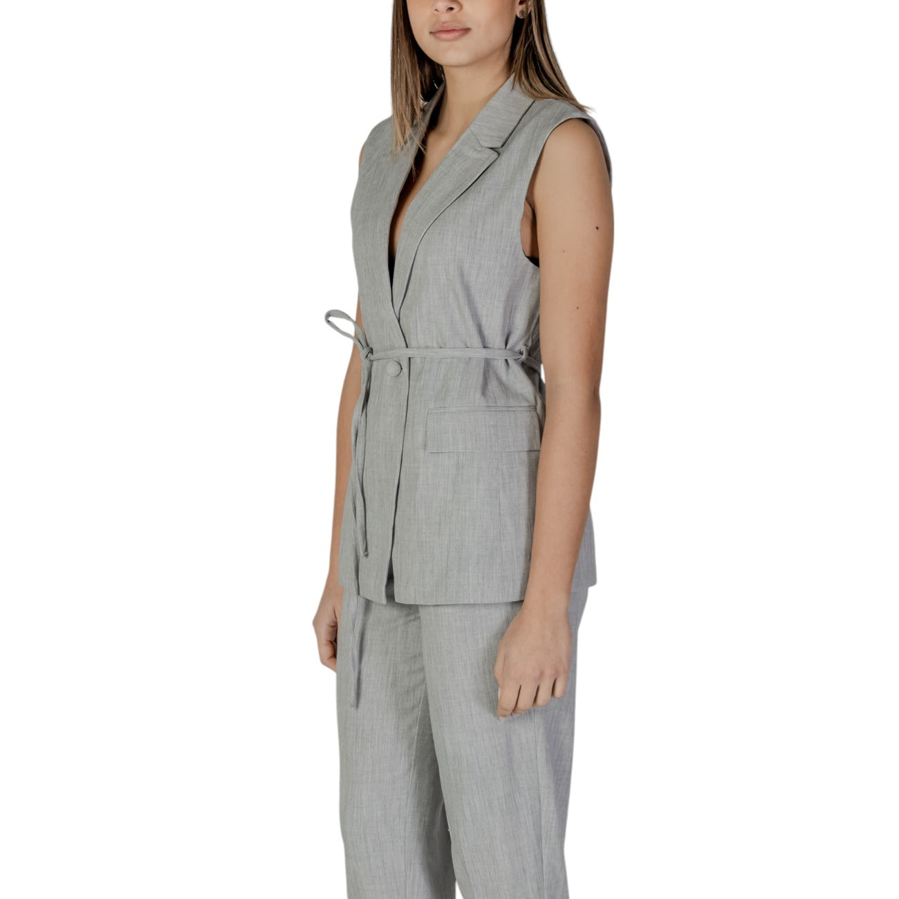 483051 Vila Clothes Gilet Grigio Donna Primavera/Estate