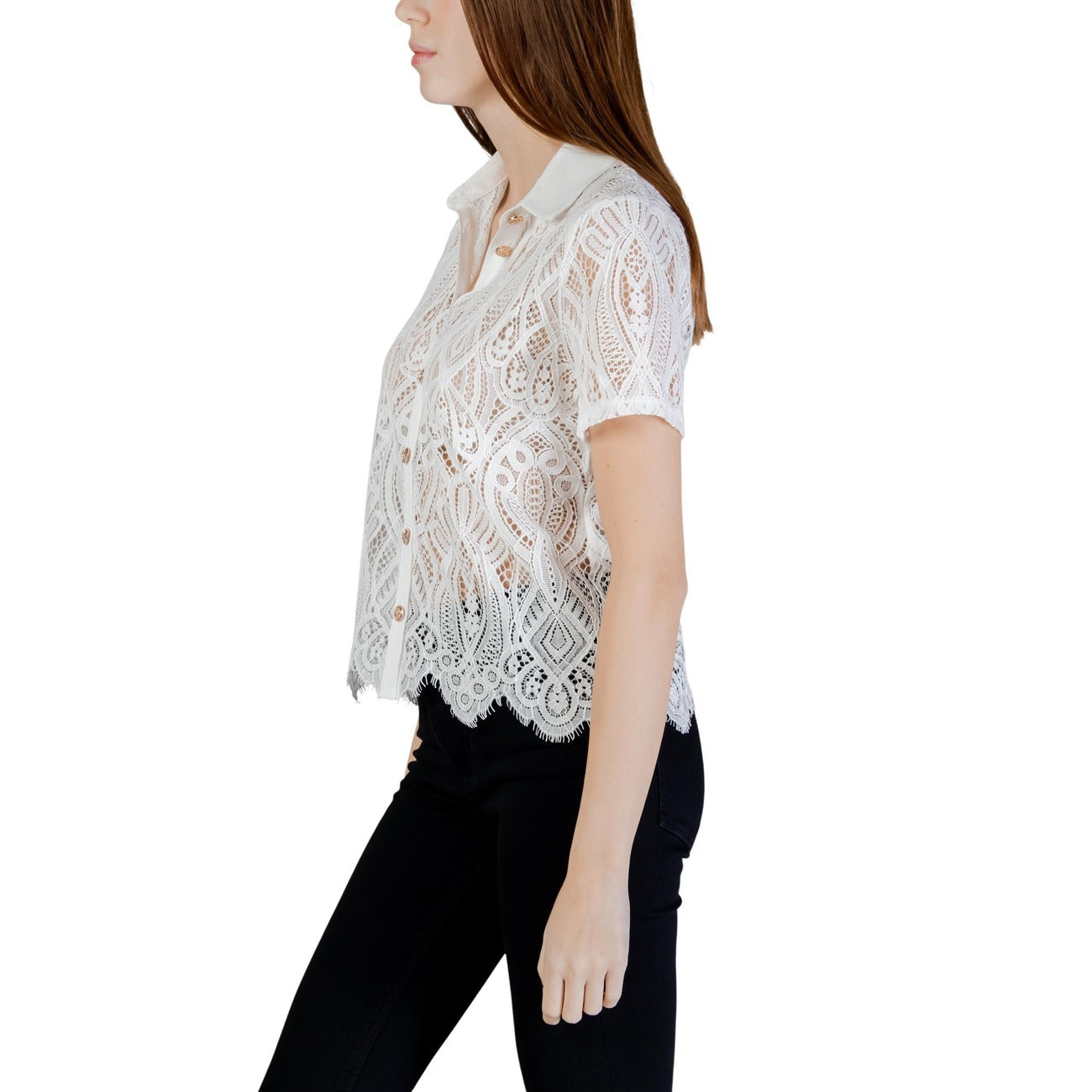 507644 Morgan De Toi Camicia Bianca Maniche Corte Donna