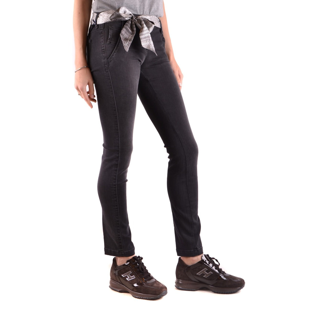 2438003 Jacob Cohen Jeans Neri Cotone Modal Made Italy Donna