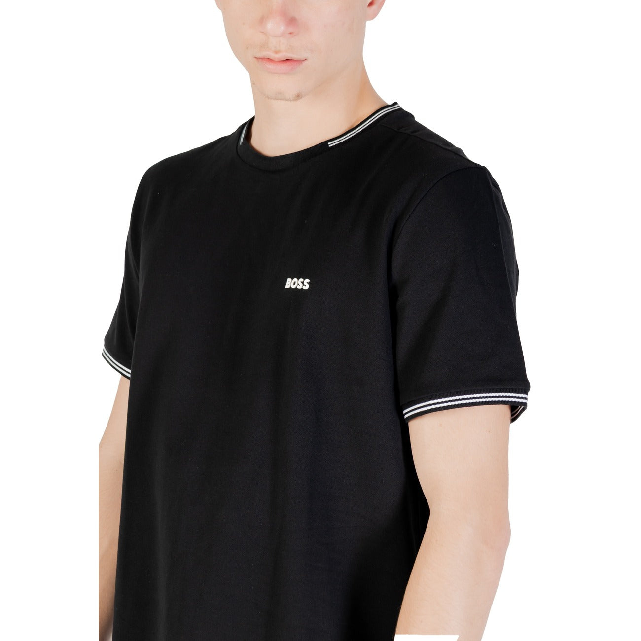 2421306 Boss T-Shirt Nera Stretch Uomo