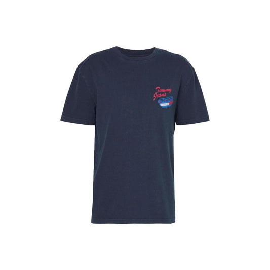 2429450 Tommy Jeans T-Shirt Blu Stampa Uomo