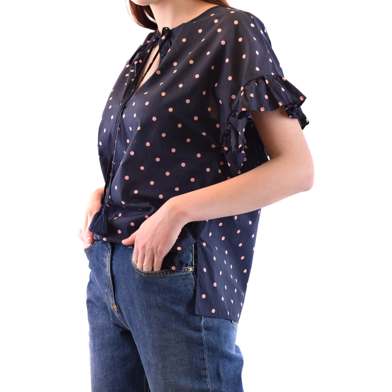 489498 P.a.r.o.s.h. Blusa Blu Pois Donna Primavera/Estate