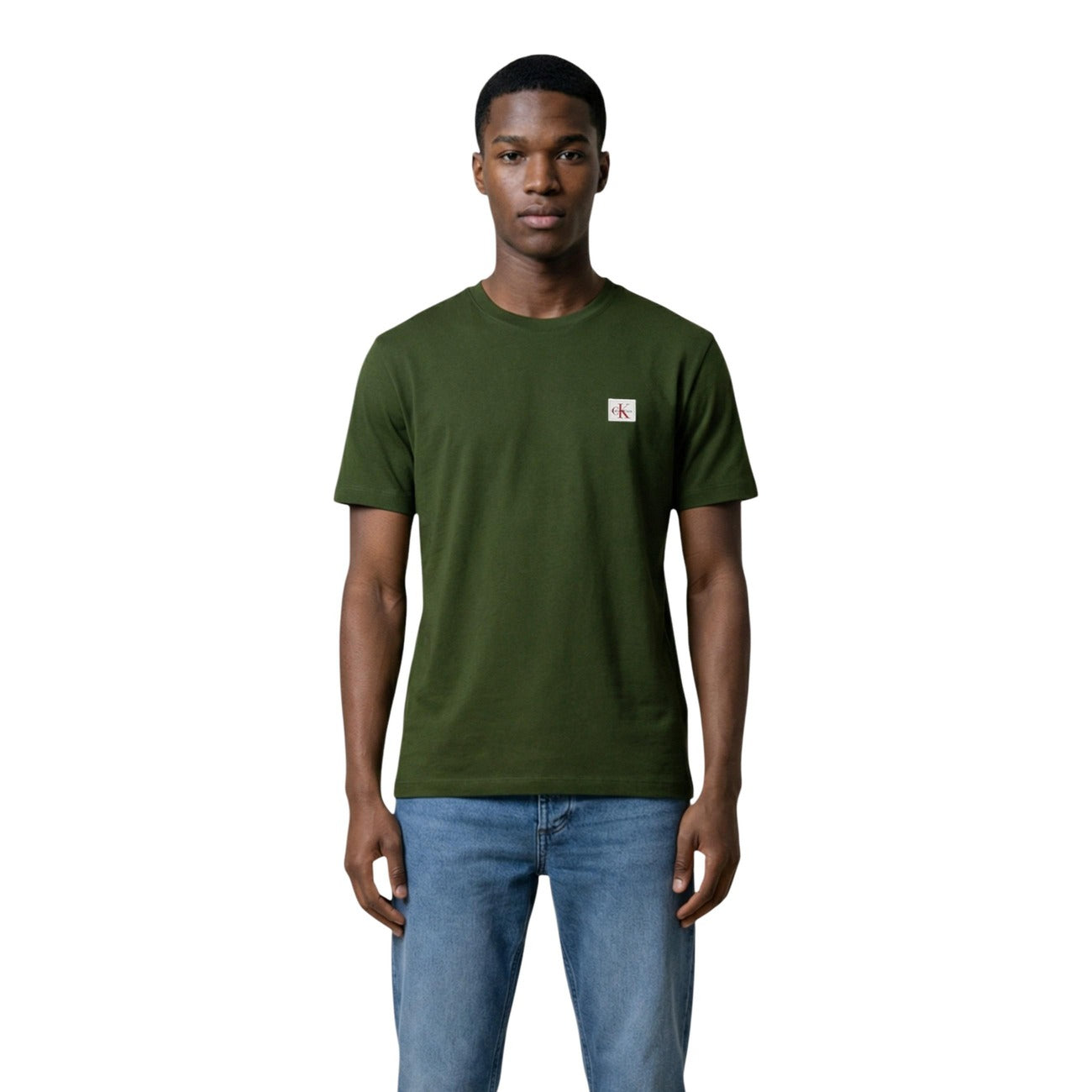 2451801 Calvin Klein Jeans T-Shirt Verde 100% Cotone Uomo
