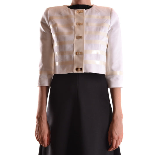 486602 Elisabetta Franchi Giacca Bianca Righe Donna Primavera/Estate