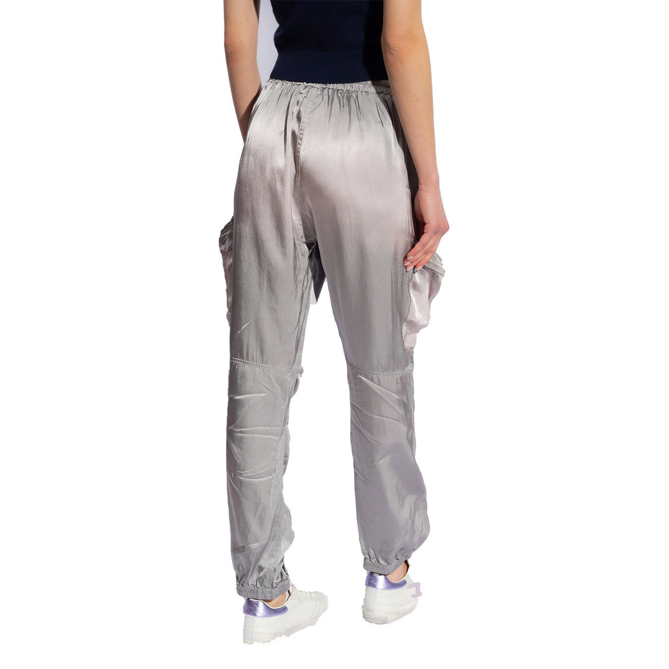 2431435 Diesel Pantaloni Argento Tasche Anteriori Donna