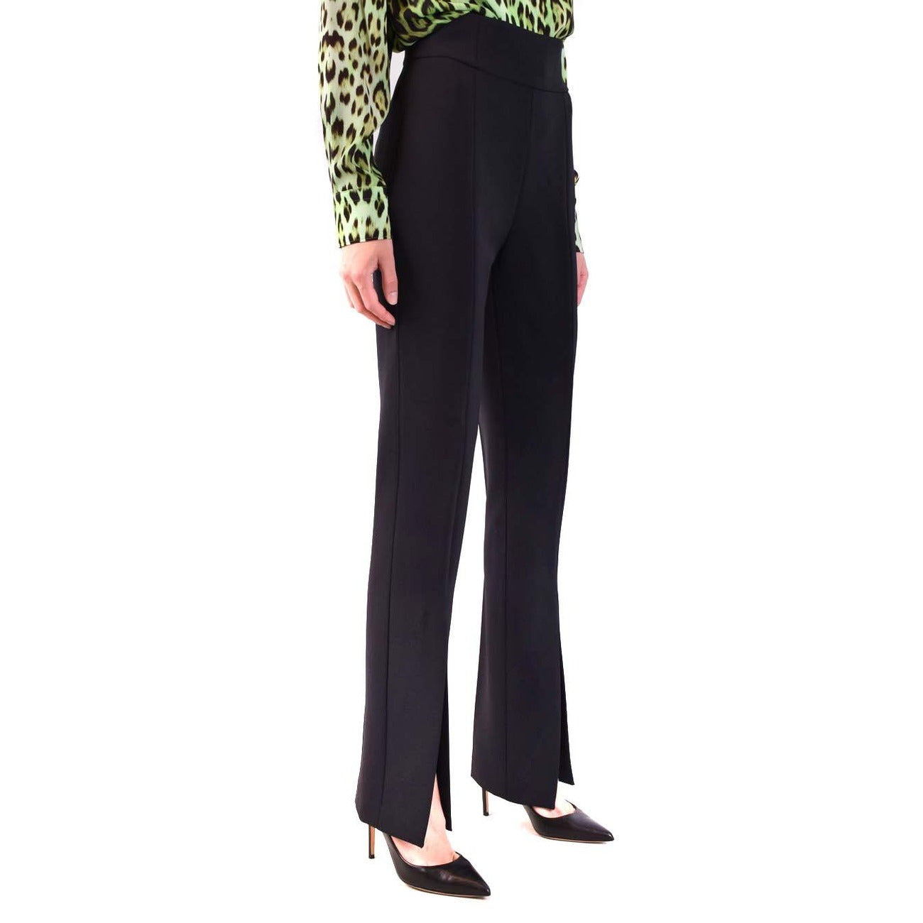 2422959 Pinko Pantaloni Neri Poliestere Cerniera Made Italy Donna