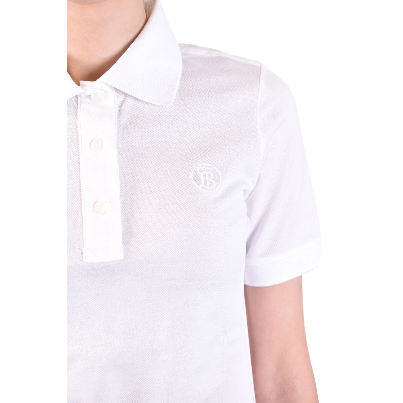 2449202 Burberry Polo Bianca Cotone Donna