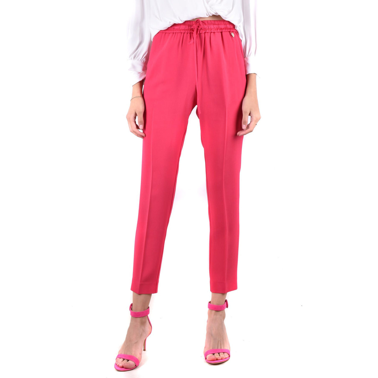 2456199 Twinset Pantaloni Fuxia Acetato Viscosa Lacci Donna