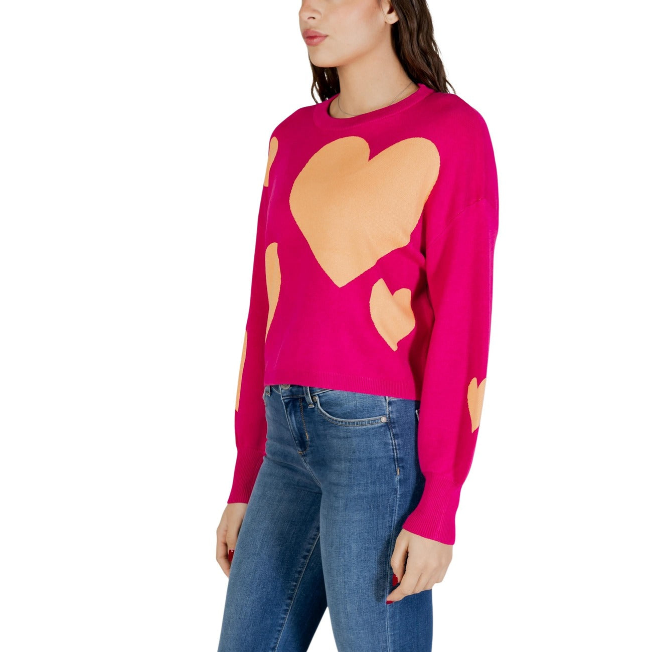506094 Only Maglia Fucsia Maniche Lunghe Donna