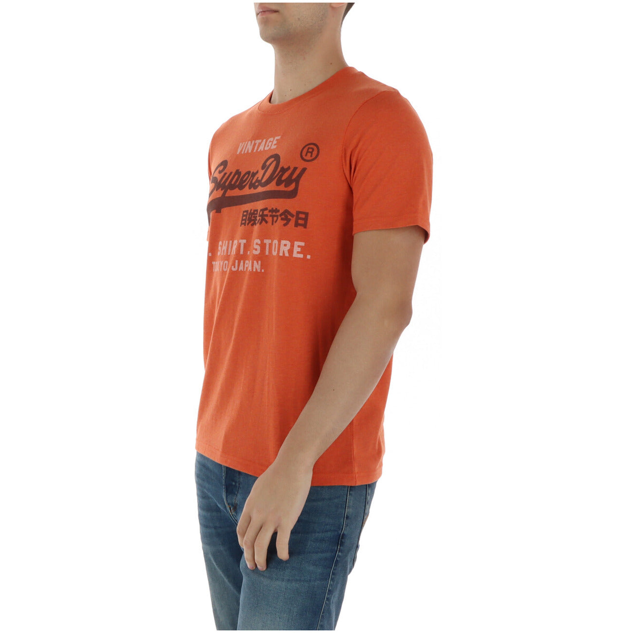 2456711 Superdry T-Shirt Arancione Stampa Uomo