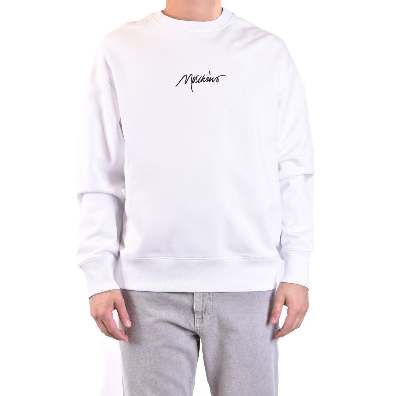 2424592 Moschino Felpa Bianca Stampa Uomo