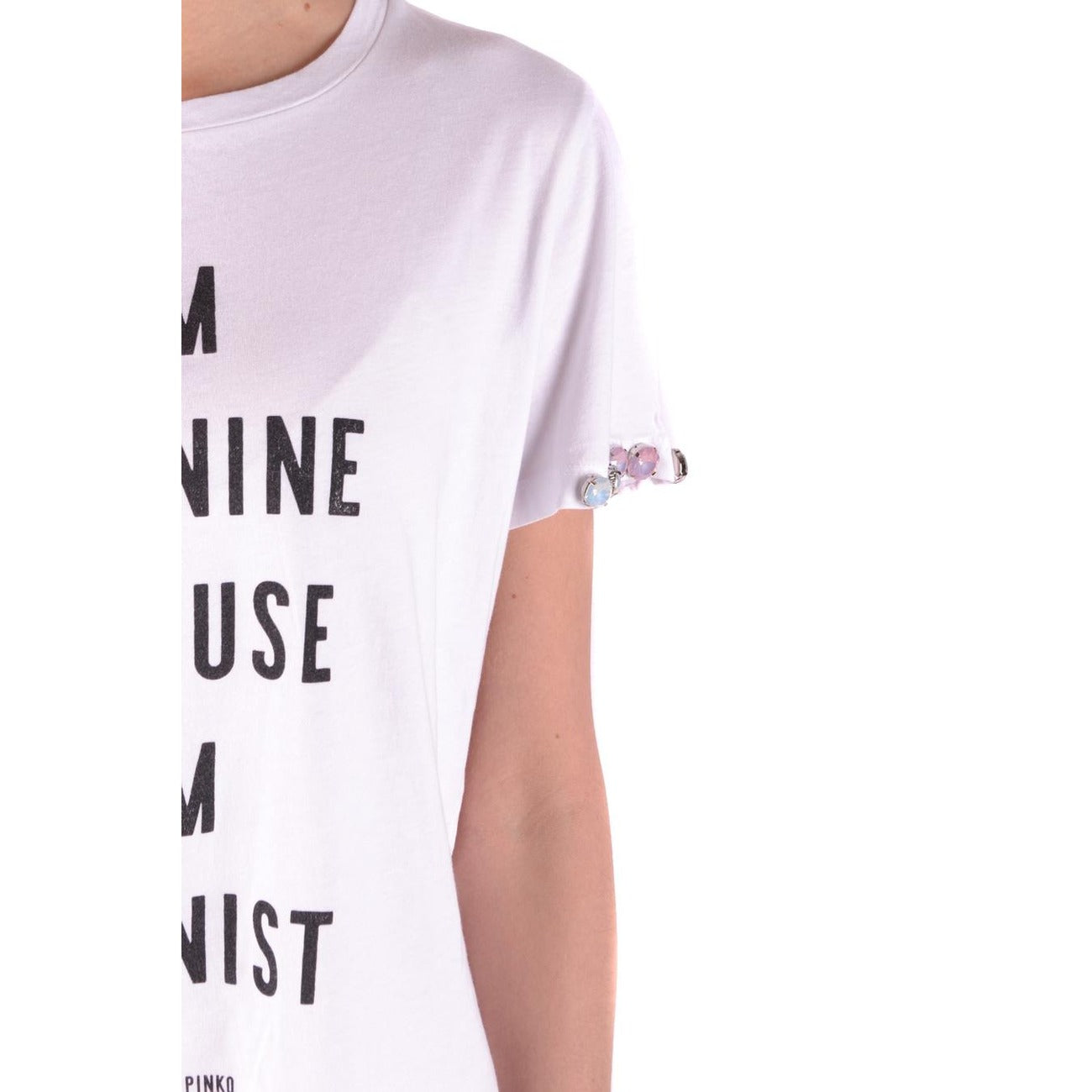 2423013 Pinko T-Shirt Bianca Donna Cotone 100% Stampa