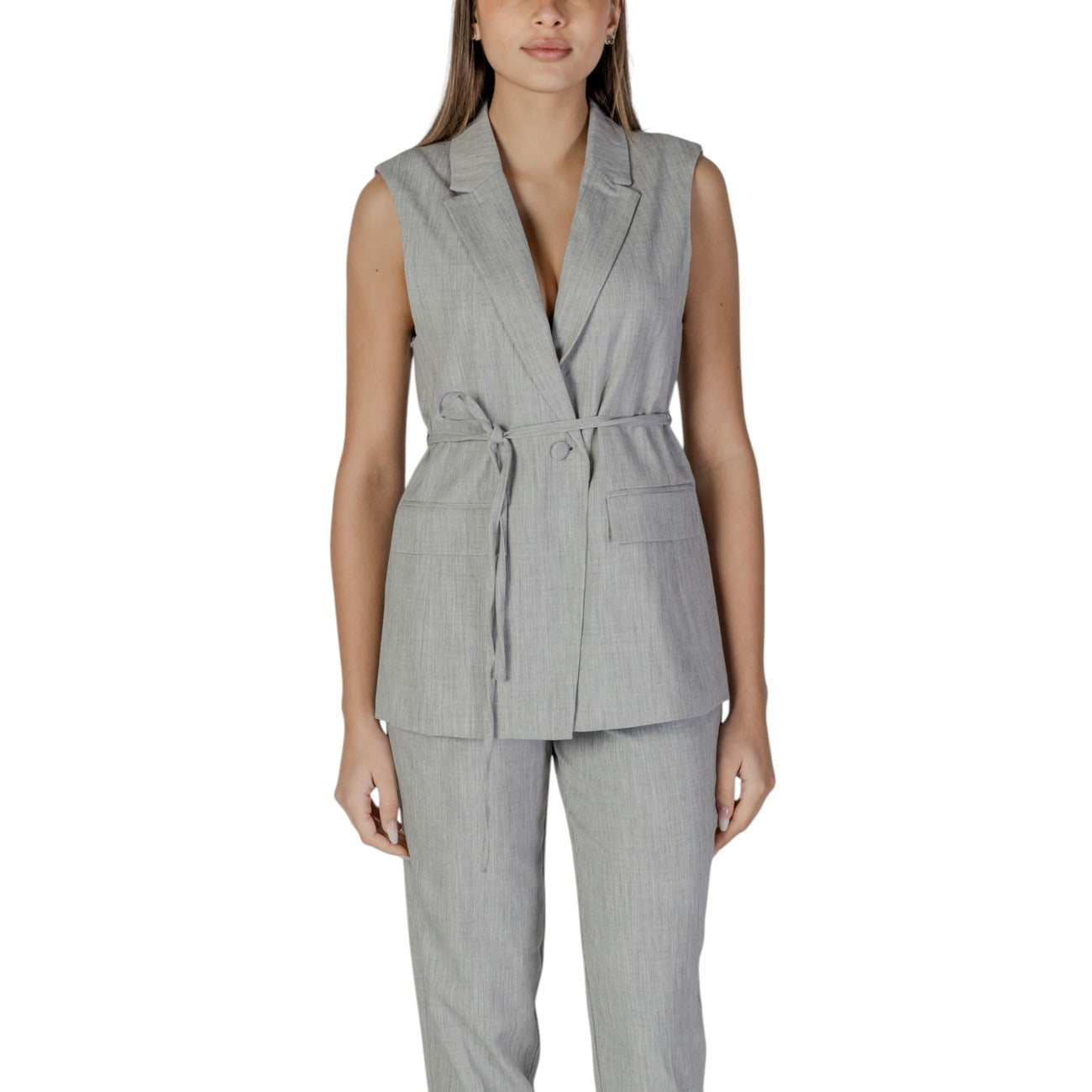 483051 Vila Clothes Gilet Grigio Donna Primavera/Estate