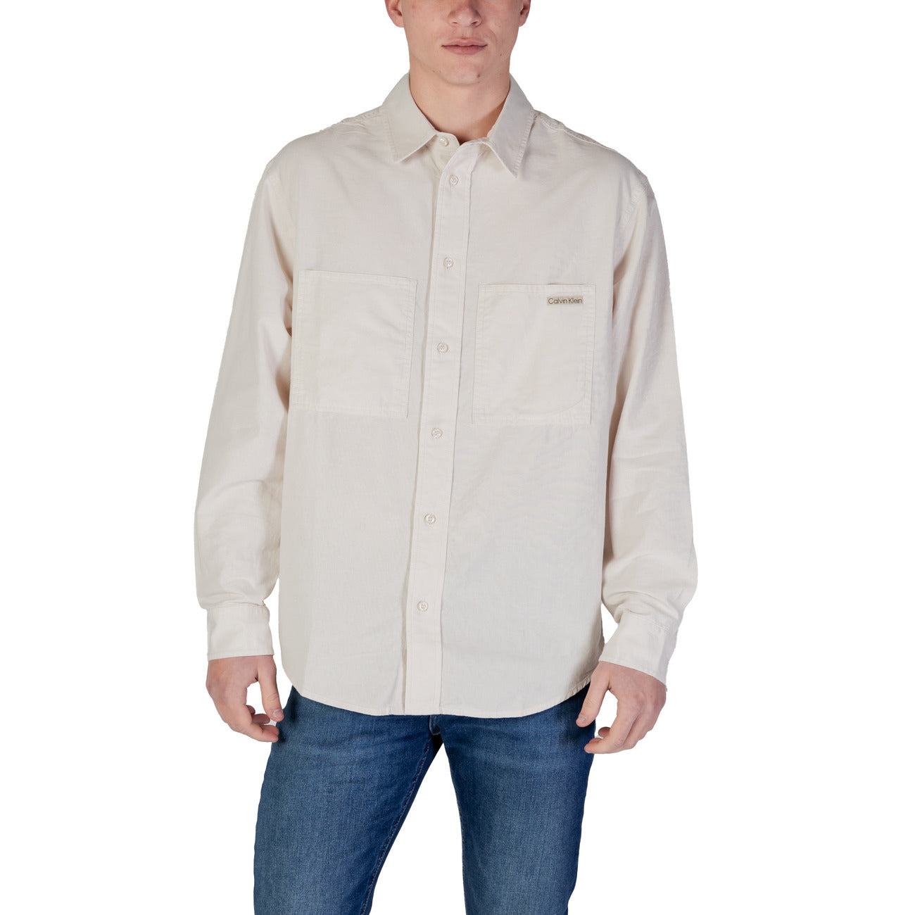 2409953 Calvin Klein Jeans Camicia Beige Uomo