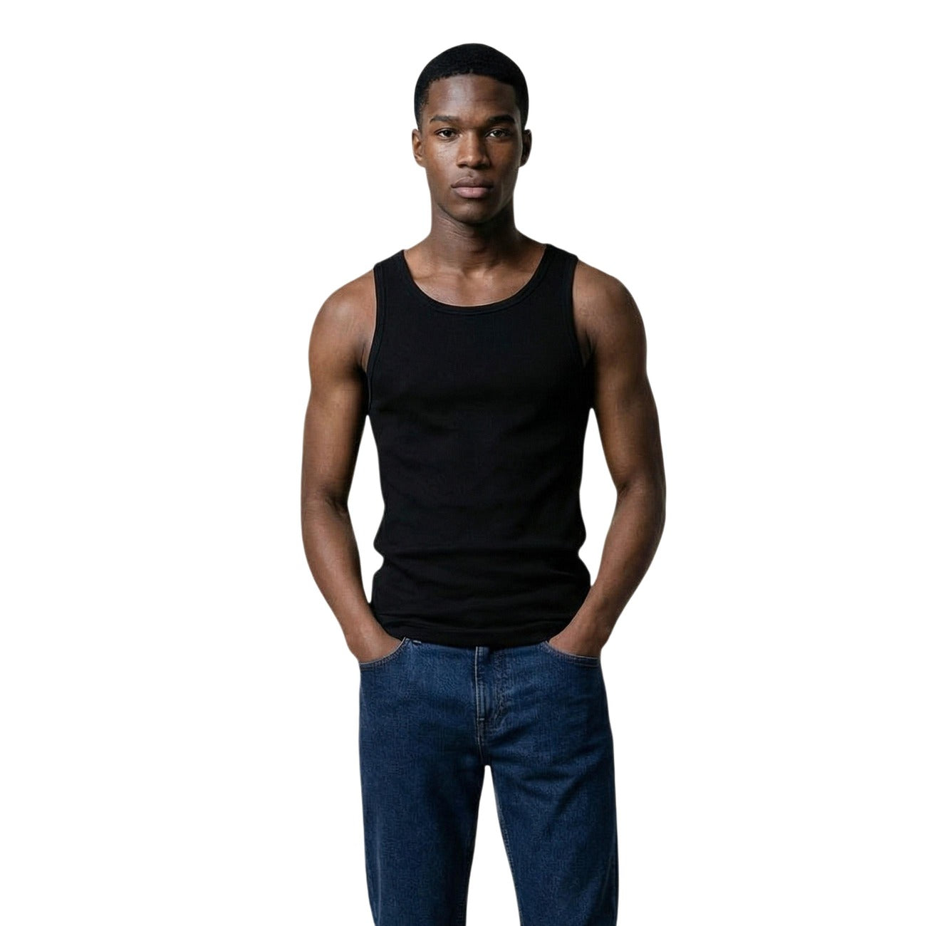 2458726 Only & Sons Canotta Nera Cotone Uomo