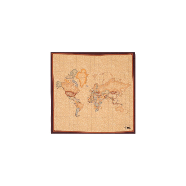 Alviero Martini 1A Classe Foulard Quadrato in Seta Geo Classic con Bordo Bordeaux