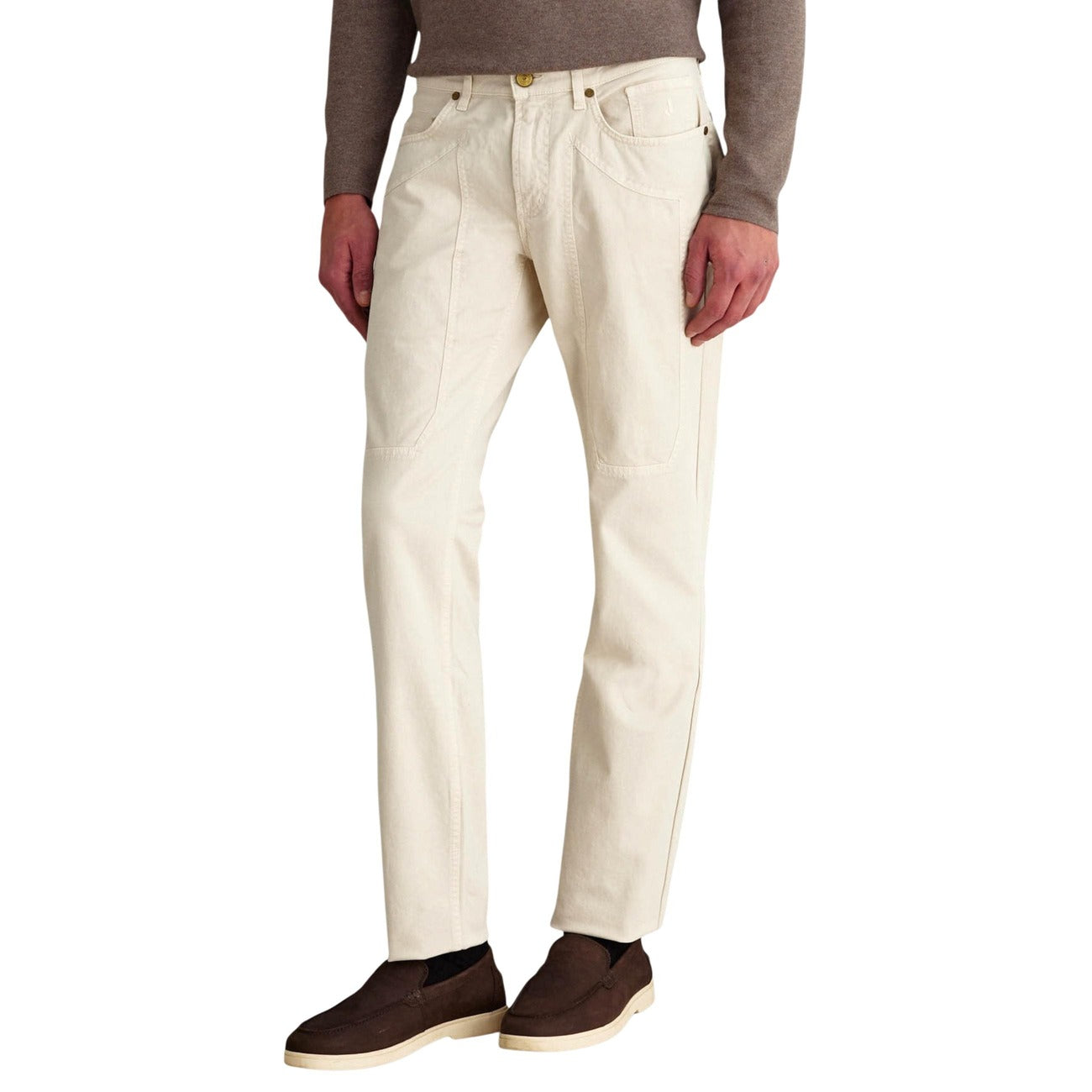 2457000 Jeckerson Pantaloni Bianco Ciniglia Uomo
