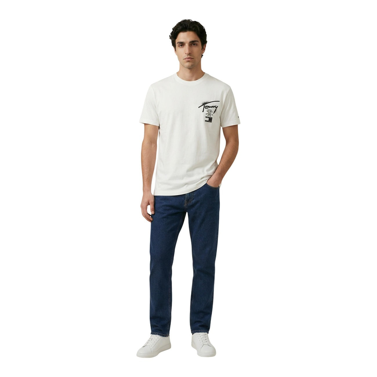 2453434 Tommy Hilfiger Jeans T-Shirt Bianca Uomo