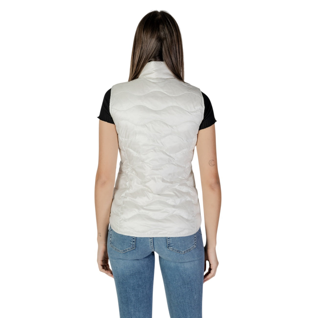 483239 Blauer Gilet Bianco Donna