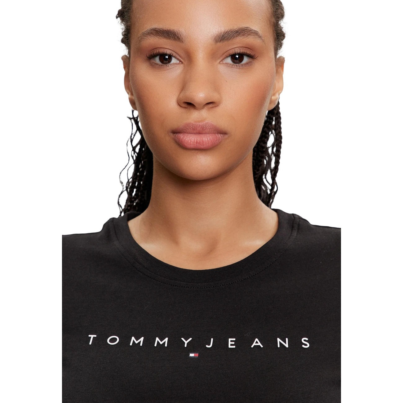 2457430 Tommy Hilfiger Jeans T-Shirt Nera 100% Cotone Donna