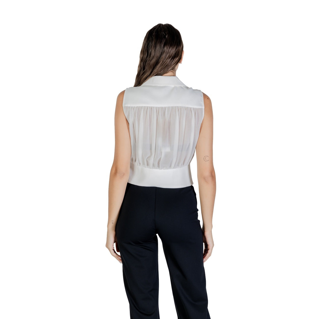 488270 Morgan De Toi Top Bianco Smanicato Scollo V Donna Autunno/Inverno