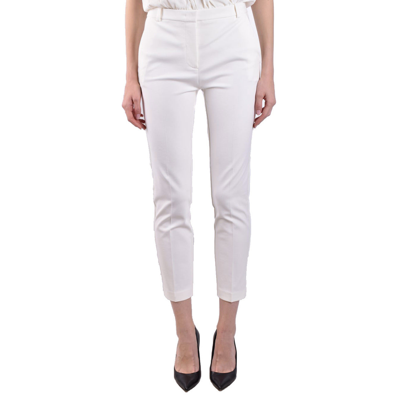 2424343 Pinko Pantaloni Bianchi Donna Viscosa 67% Poliammide 28% Elastan 5%