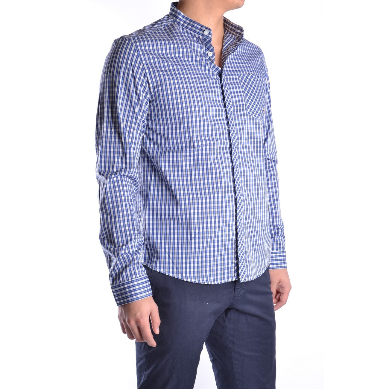 2433151 Pierre Balmain Camicia Blu Maniche Lunghe Uomo