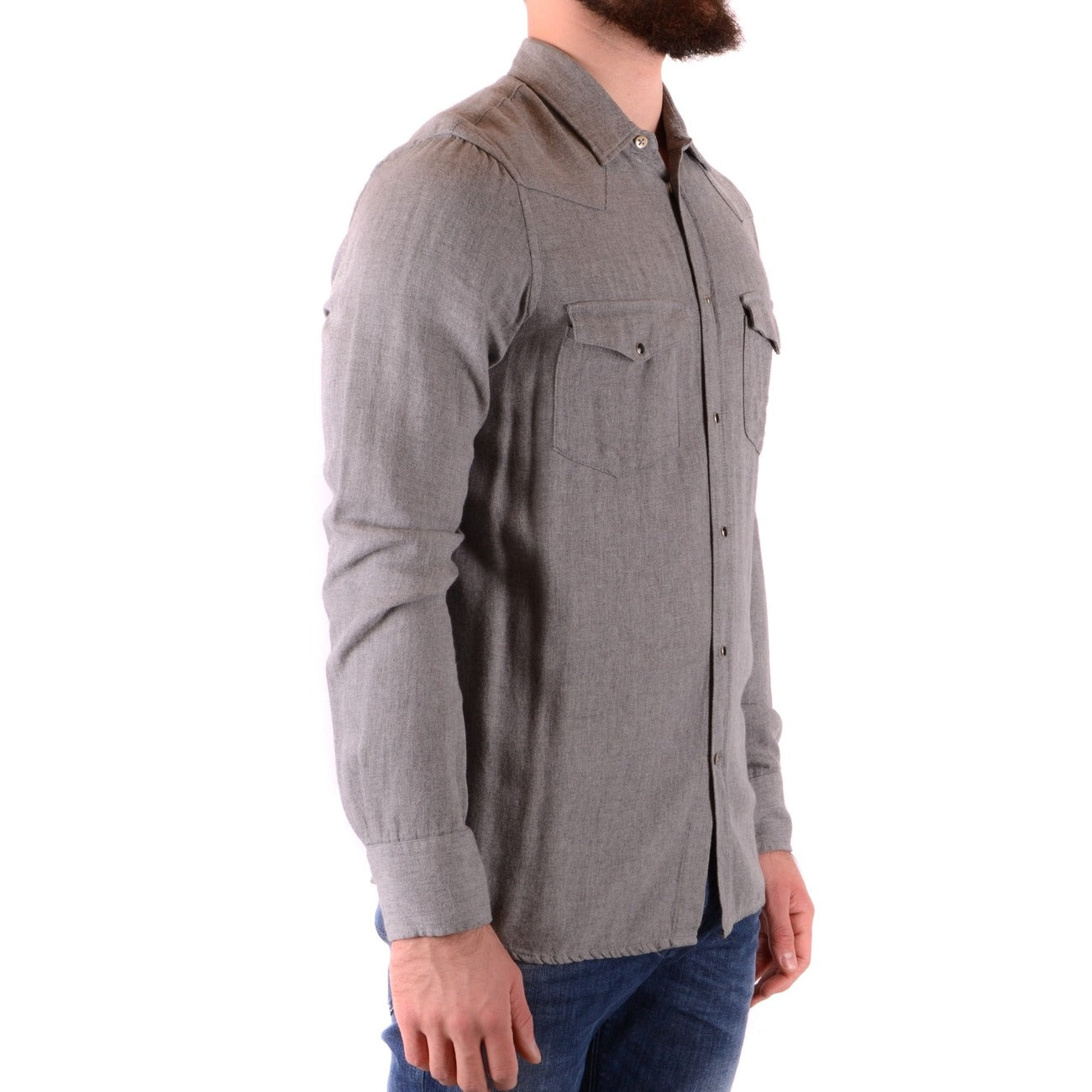 2429591 Dondup Camicia Grigia Viscosa Uomo