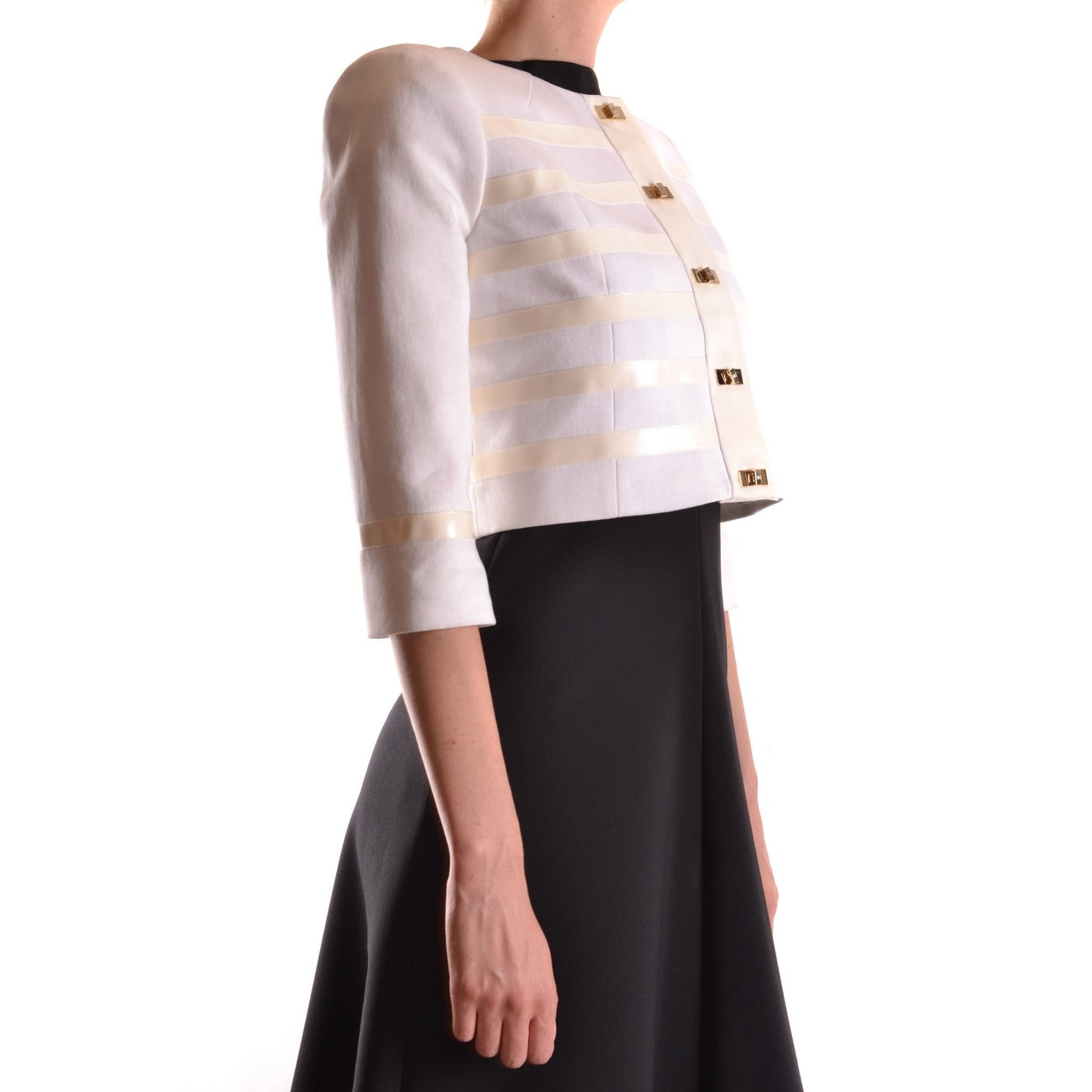 486602 Elisabetta Franchi Giacca Bianca Righe Donna Primavera/Estate