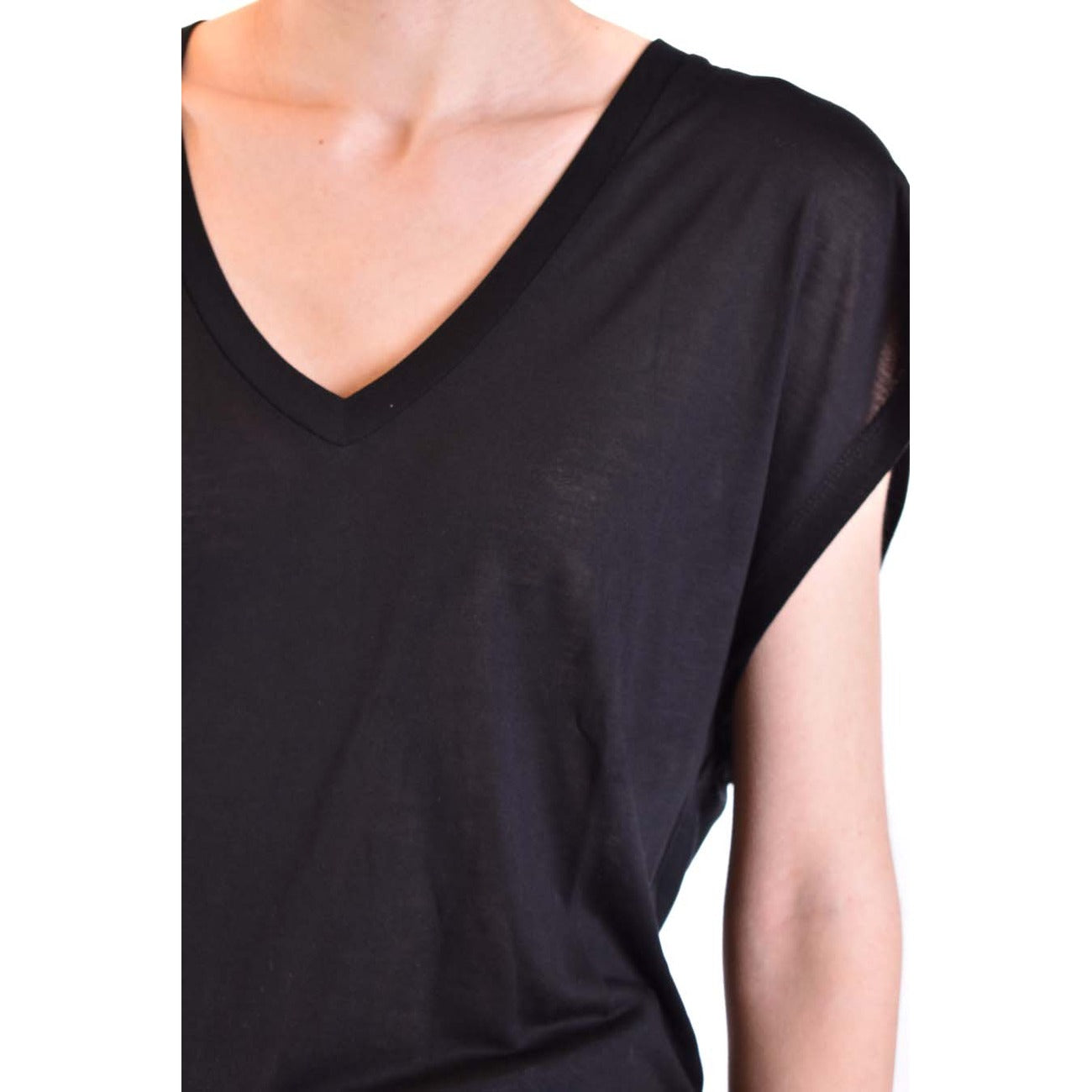 488960 Dondup T-Shirt Nera Scollo V Donna