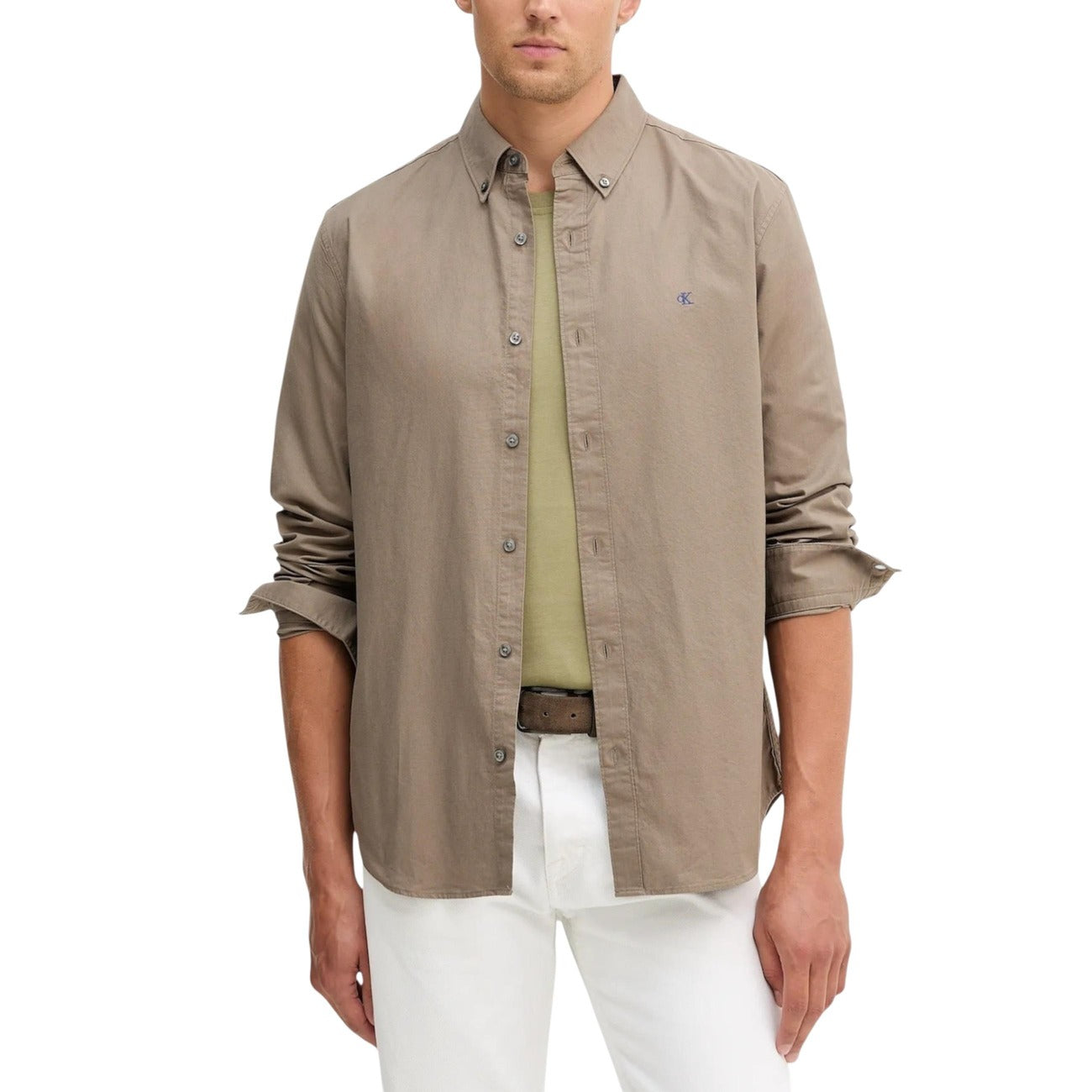 2452184 Calvin Klein Jeans Camicia Beige Uomo
