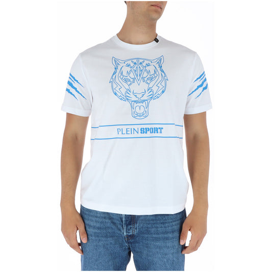 444134 Plein Sport T-Shirt Bianco Stampa Uomo