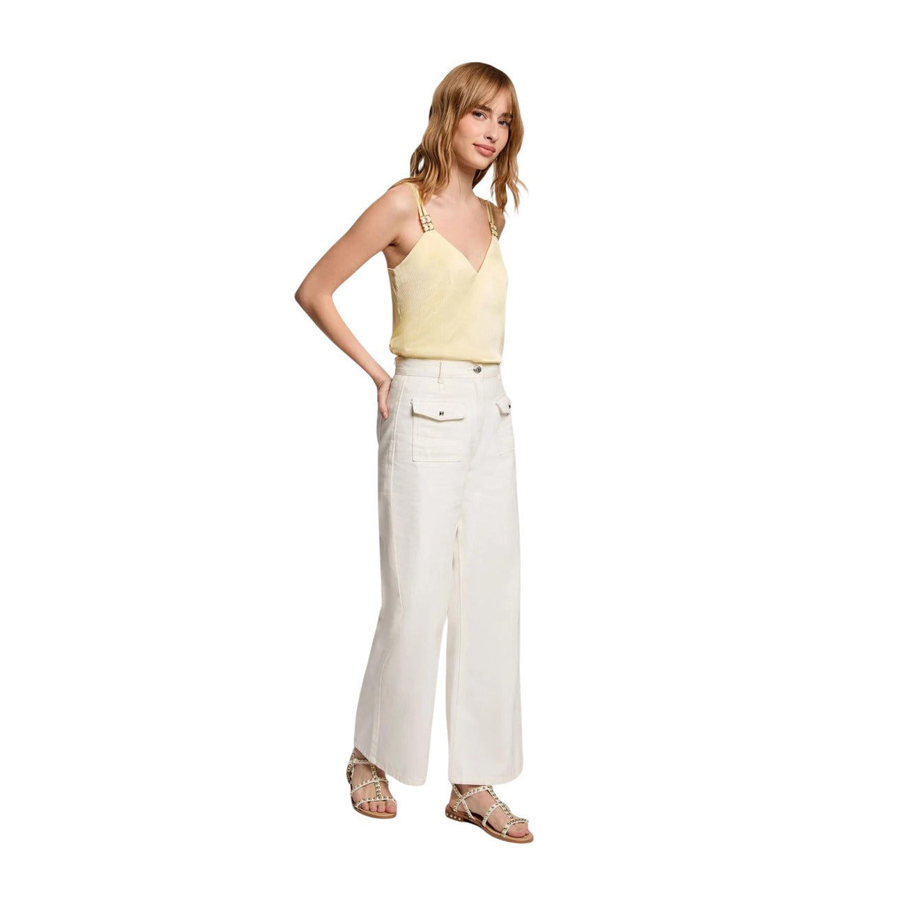 514663 Morgan De Toi Top Giallo Scollo V Donna Primavera/Estate