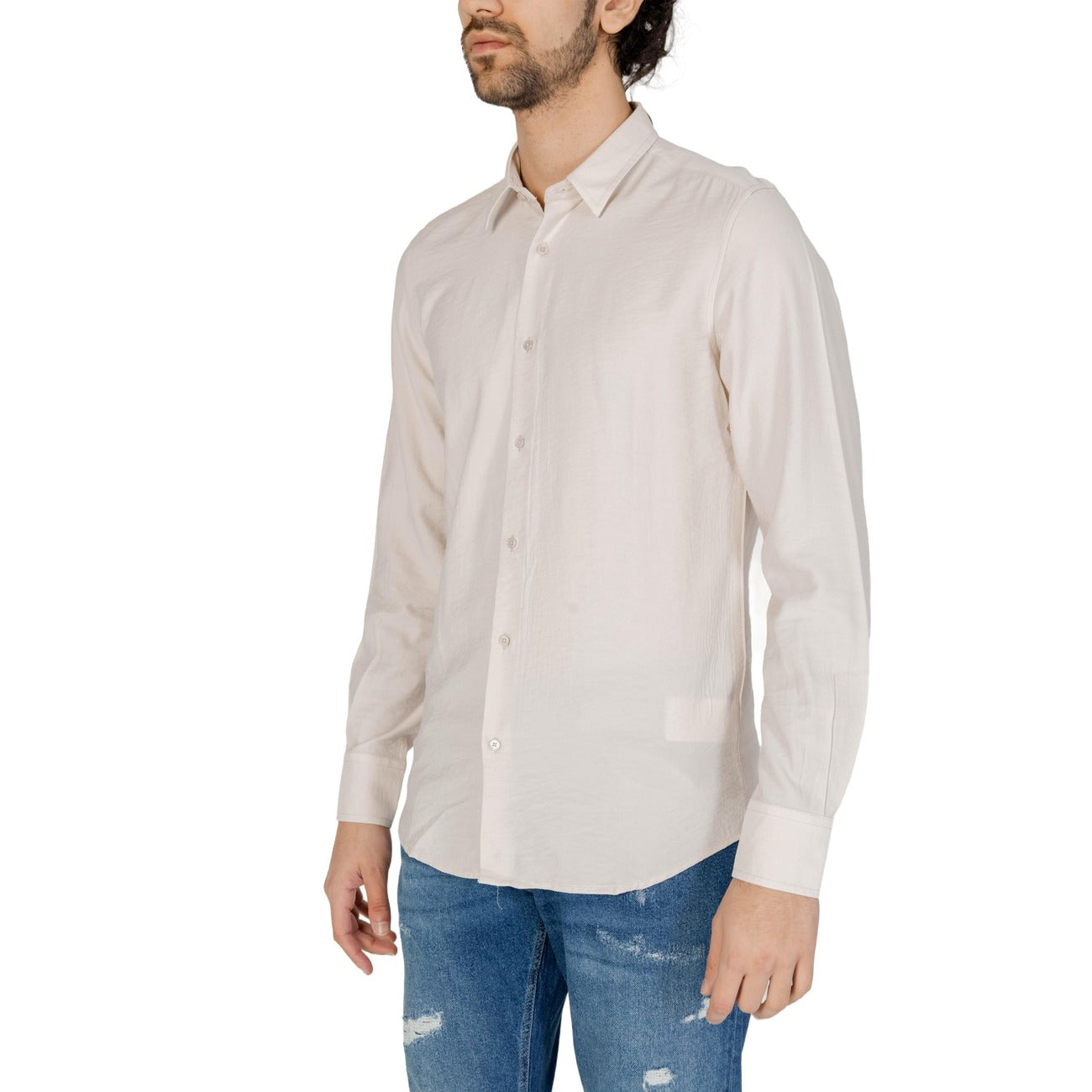 2209231 Antony Morato Camicia Beige Viscosa Poliammide Uomo