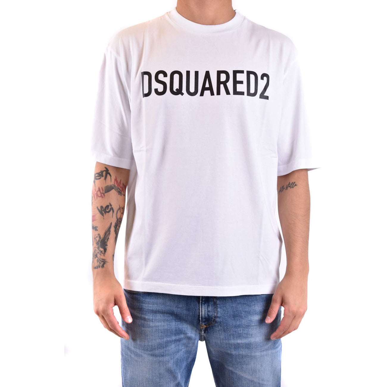 2423404 Dsquared2 T-Shirt Bianca Stampa Uomo