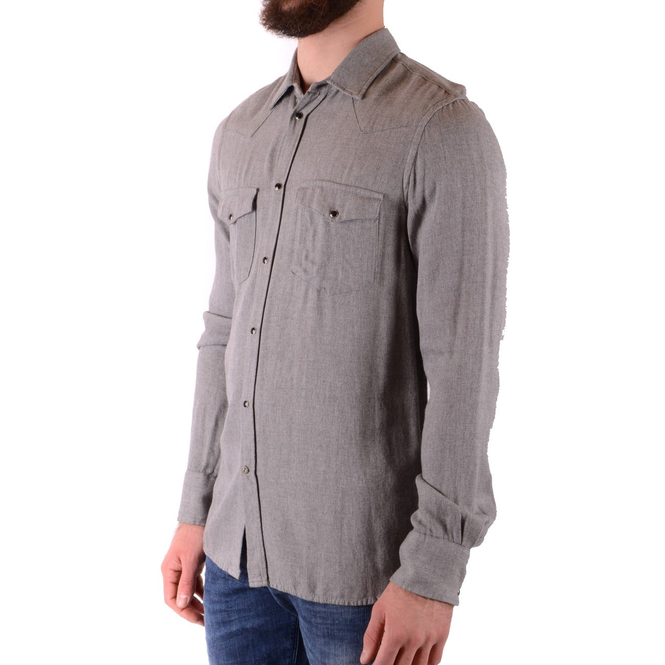 2429591 Dondup Camicia Grigia Viscosa Uomo