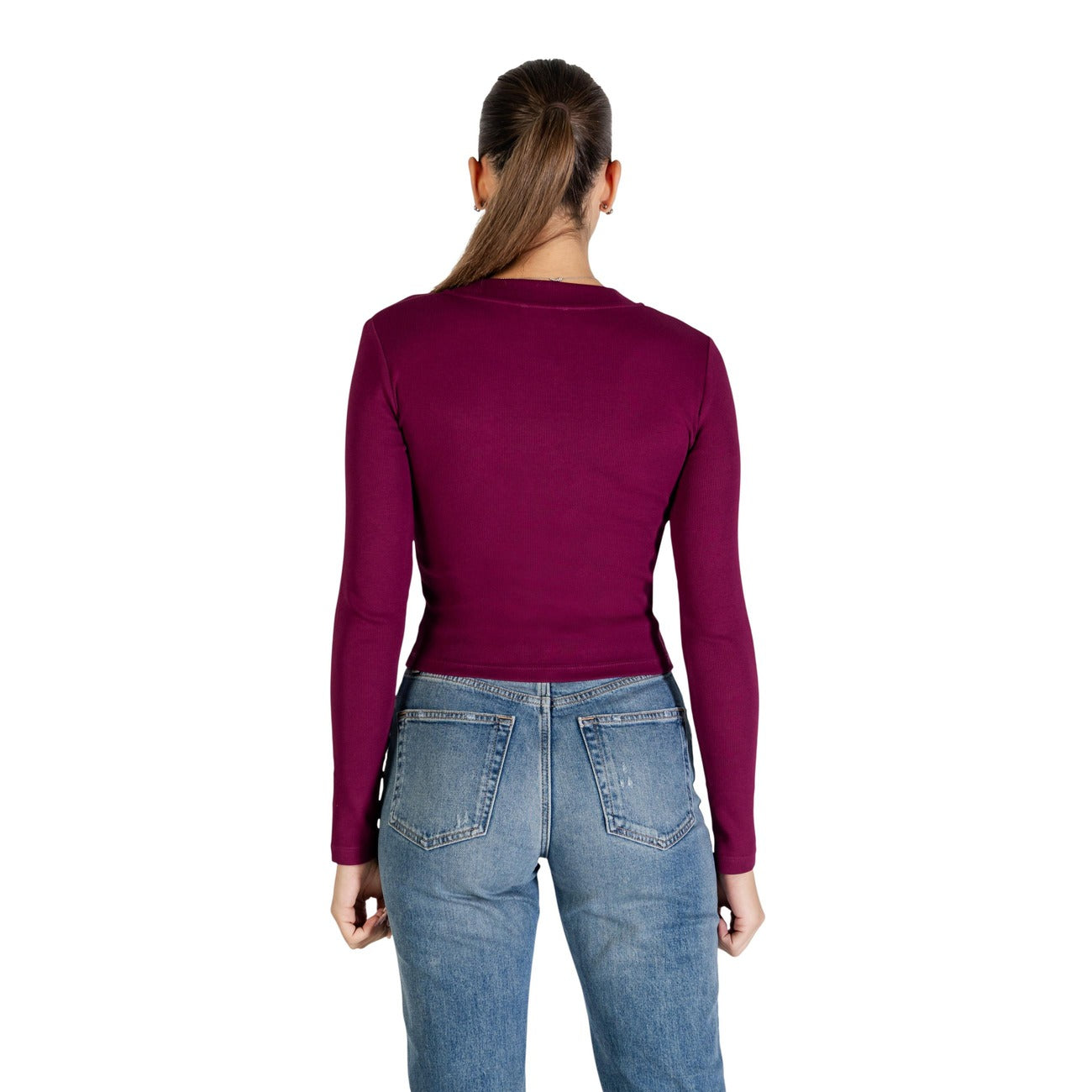 2447815 Calvin Klein Jeans Maglia Donna Bordeaux Cotone