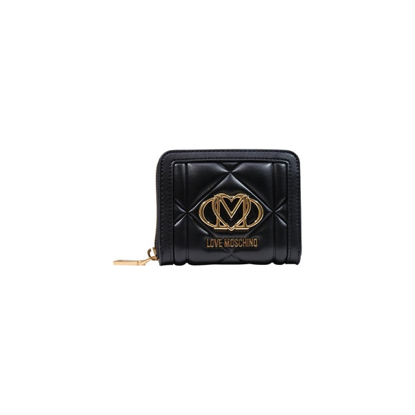 Portafoglio Piccolo Zip-Around Quilted Monogram Heart Nero
