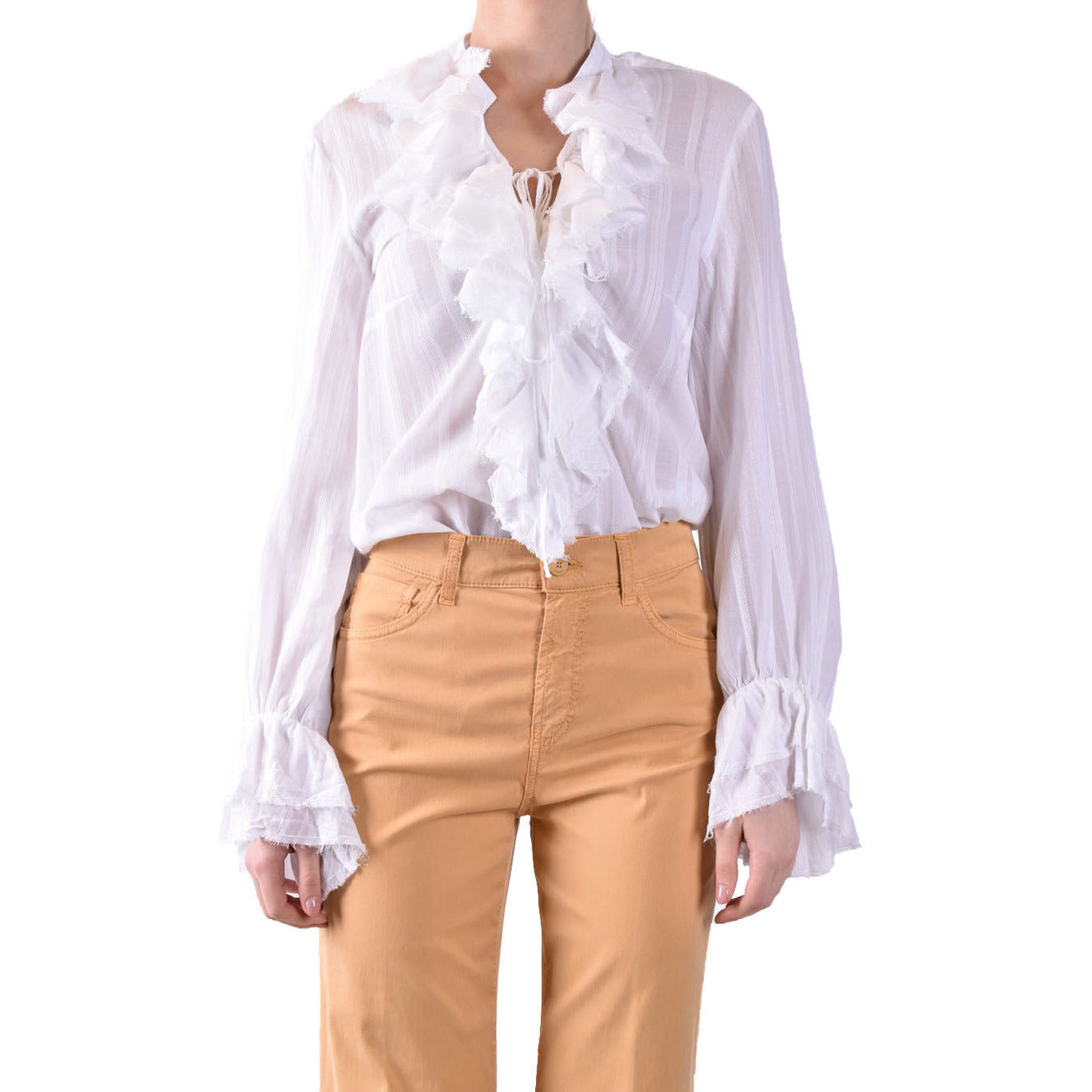2429978 Dondup Camicia Bianca Maniche Lunghe Donna
