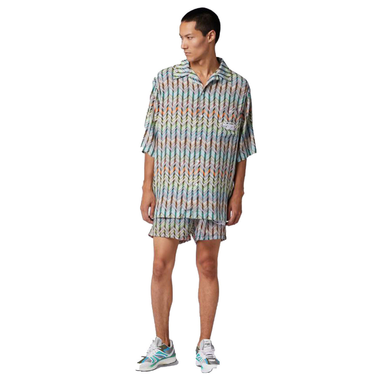 2431273 Missoni Camicia Multicolore Geometrica Maniche Corte Uomo