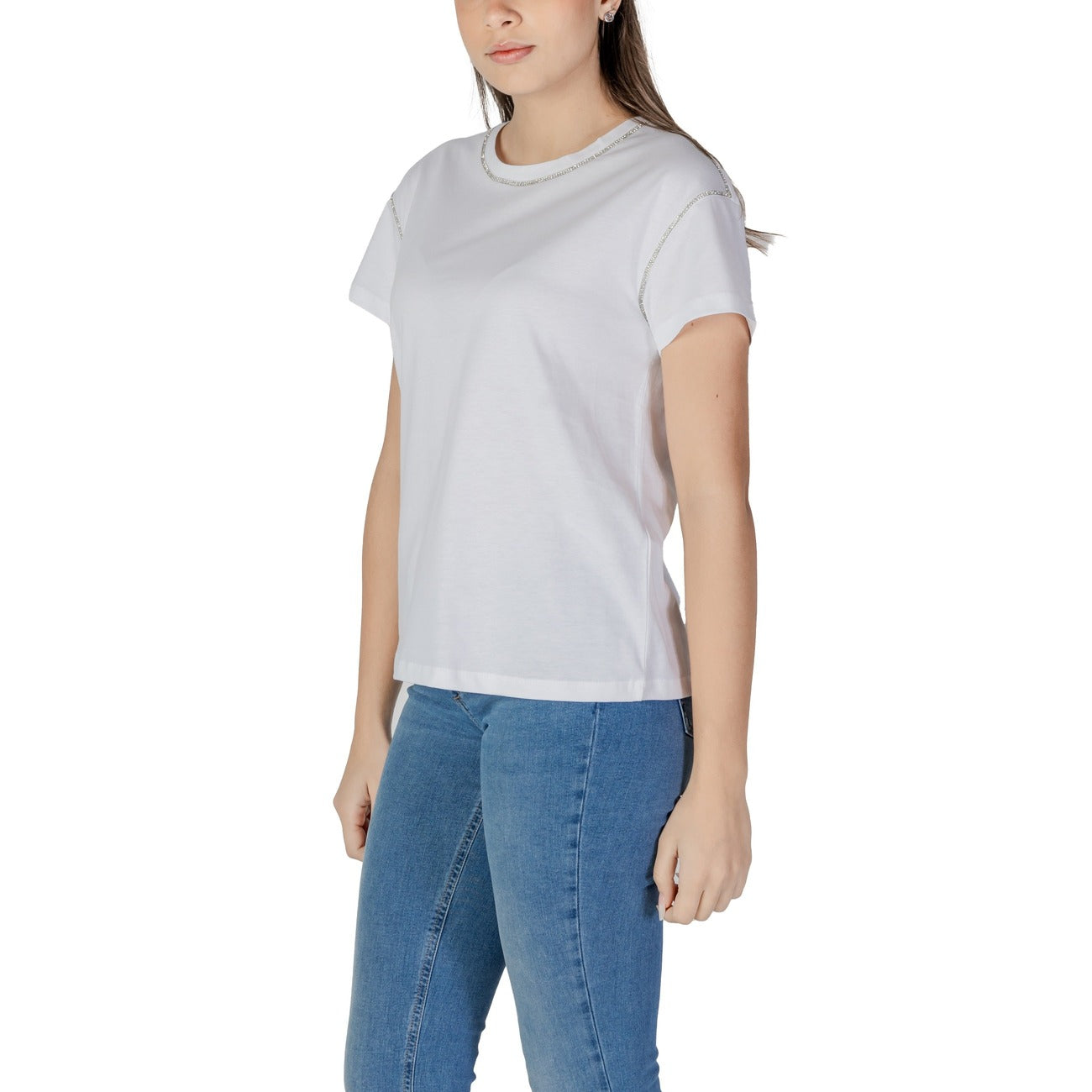 4893 Liu Jo T-Shirt Bianca Strass Donna