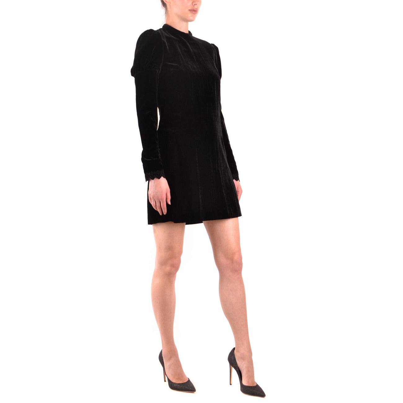 2433299 Philosophy Abito Nero Lungo Donna Scollo Alto Viscosa