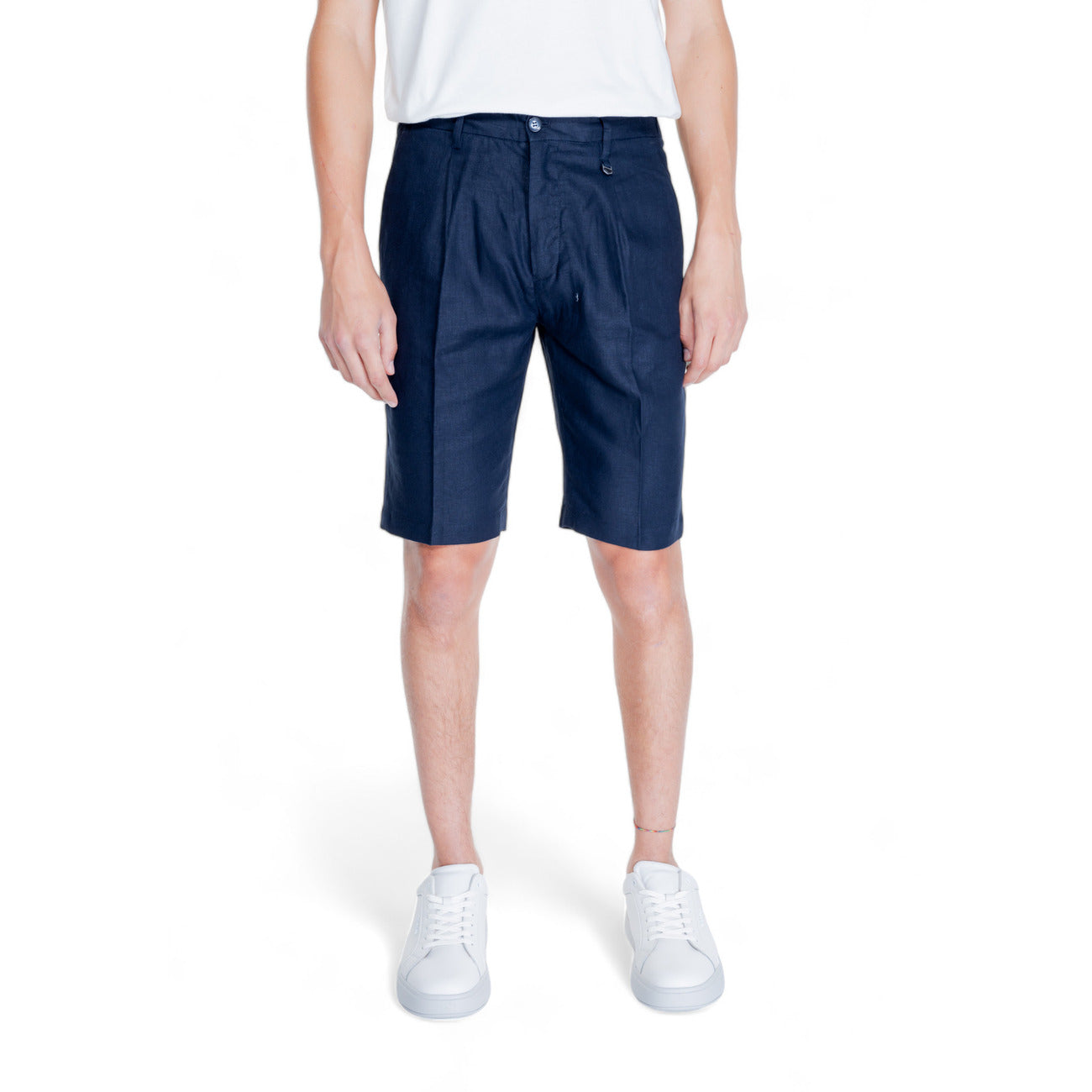 2304824 Antony Morato Bermuda Blu Lino Viscosa Uomo