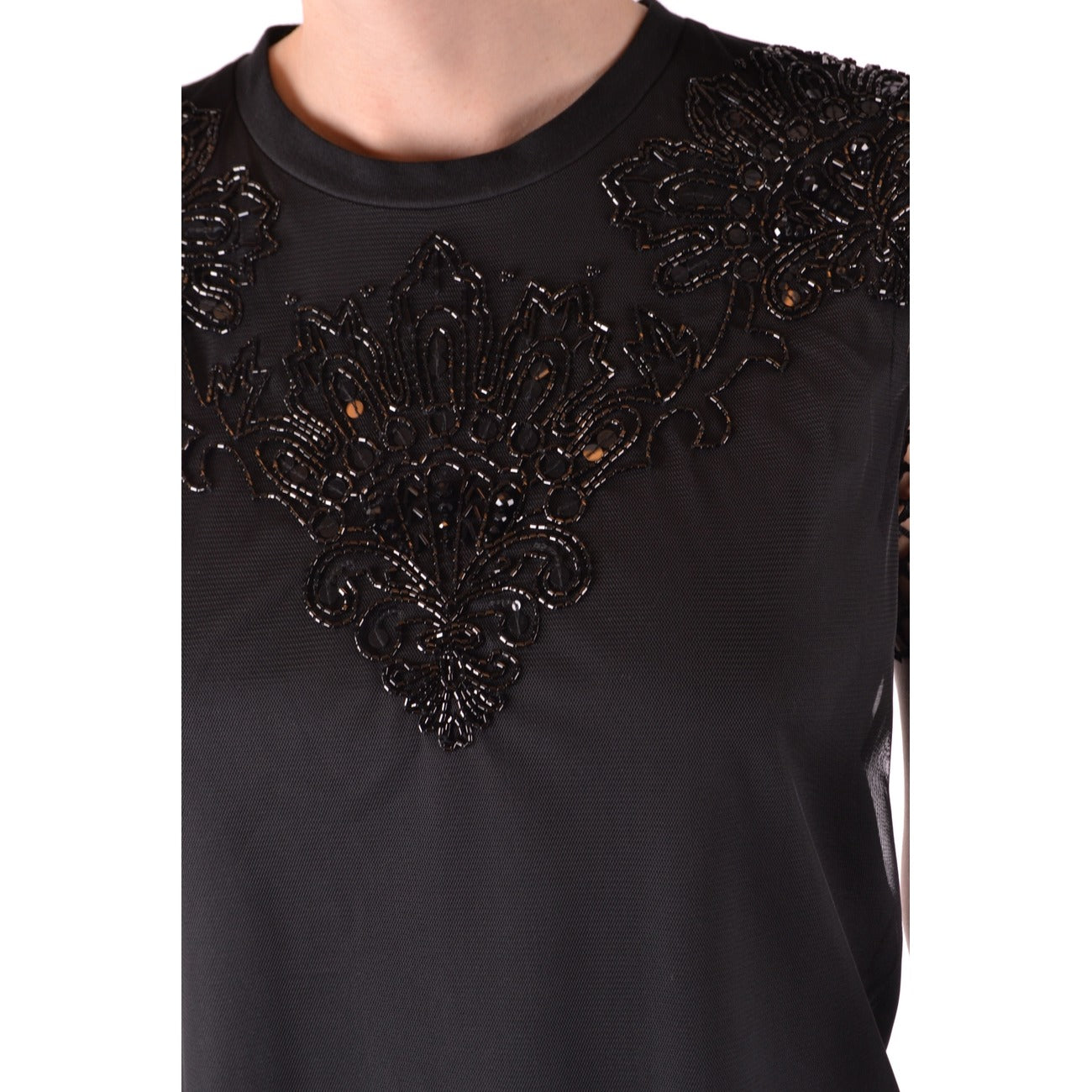 2455611 Twin-set Simona Barbieri Blouse Nera Poliestere Maniche Corte Donna