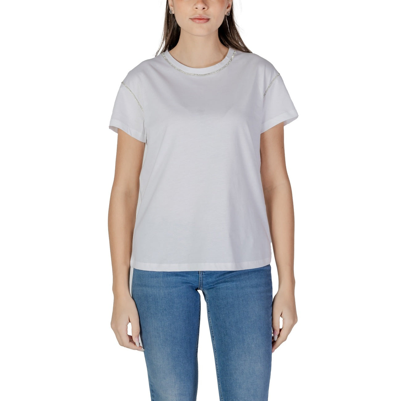 4893 Liu Jo T-Shirt Bianca Strass Donna