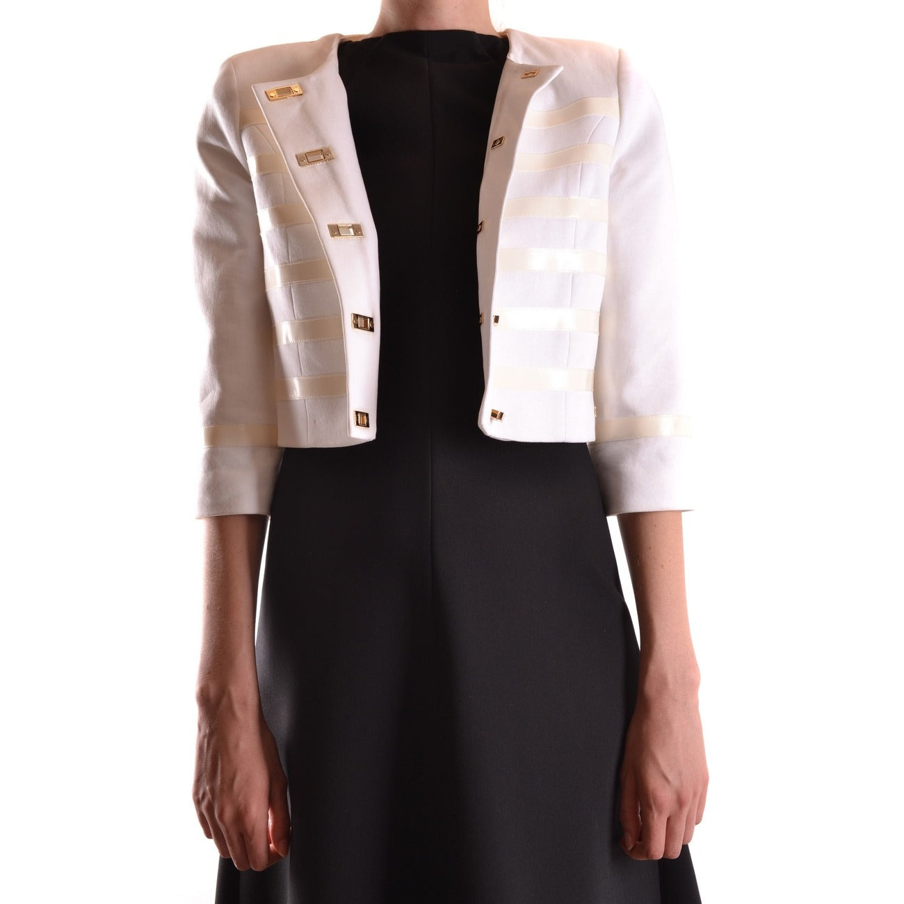 486602 Elisabetta Franchi Giacca Bianca Righe Donna Primavera/Estate